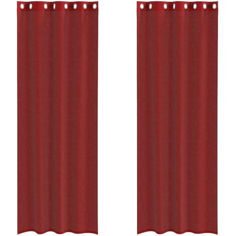 Rideaux en voile avec œillets 2 pcs rouge bordeaux CFW60893
