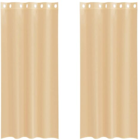 Rideaux en voile avec œillets 2 pcs sable CFW65521