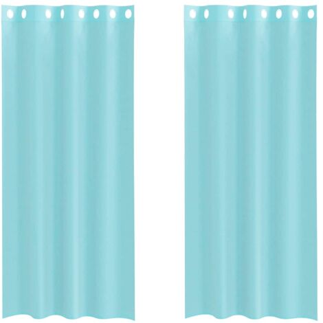 Rideaux en voile avec œillets 2 pcs turquoise CFW30978