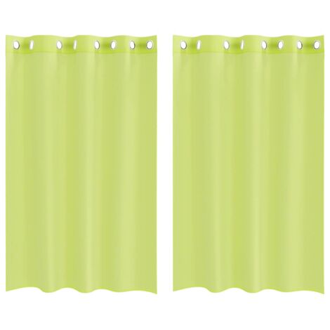 Rideaux en voile avec œillets 2 pcs vert pomme 140x175 cm CFW94542