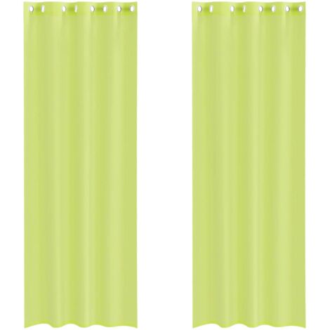 Rideaux en voile avec œillets 2 pcs vert pomme 140x260 cm CFW36662