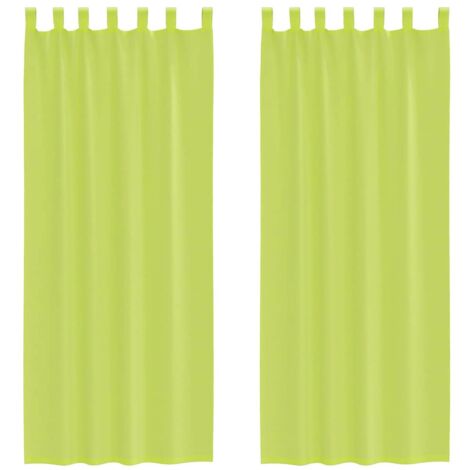 Rideaux en voile avec passants 2 pcs vert pomme CFW67769