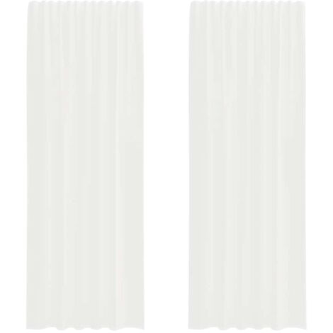 Rideaux en voile avec passe-tringles 2 pcs blanc CFW43151