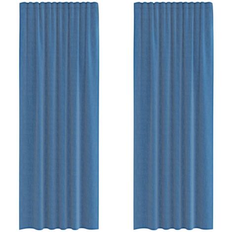 Rideaux en voile avec passe-tringles 2 pcs bleu royal CFW62344