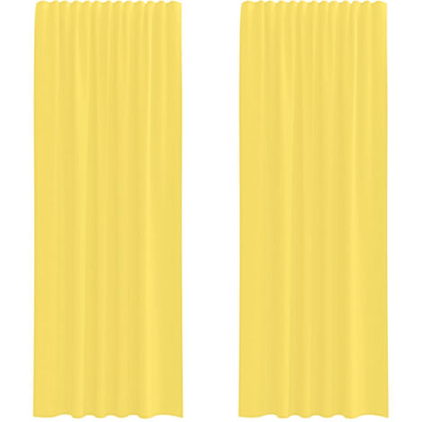 Rideaux en voile avec passe-tringles 2 pcs jaune CFW61204