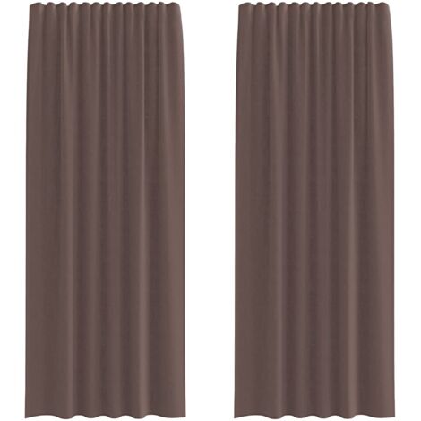 Rideaux en voile avec passe-tringles 2 pcs marron CFW53313
