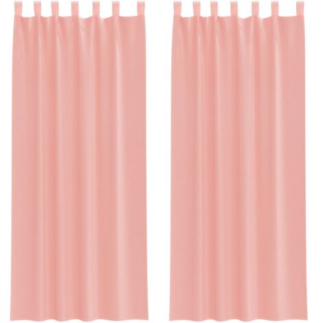 Rideaux en voile avec passe-tringles 2 pcs rose CFW57406