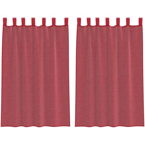 Rideaux en voile avec passe-tringles 2 pcs rouge bordeaux CFW54438
