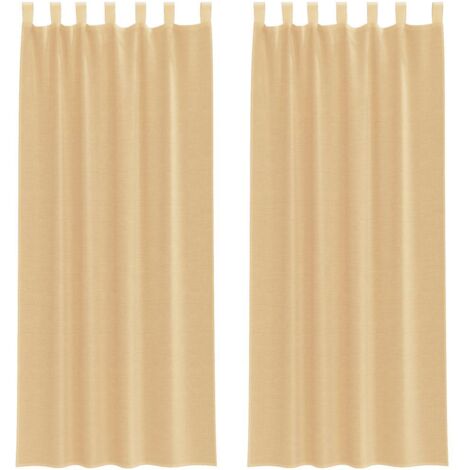Rideaux en voile avec passe-tringles 2 pcs sable CFW43034