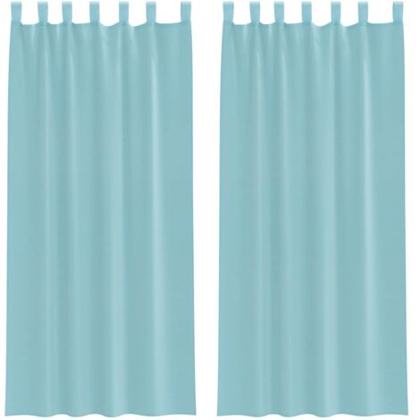 Rideaux en voile avec passe-tringles 2 pcs turquoise CFW13773