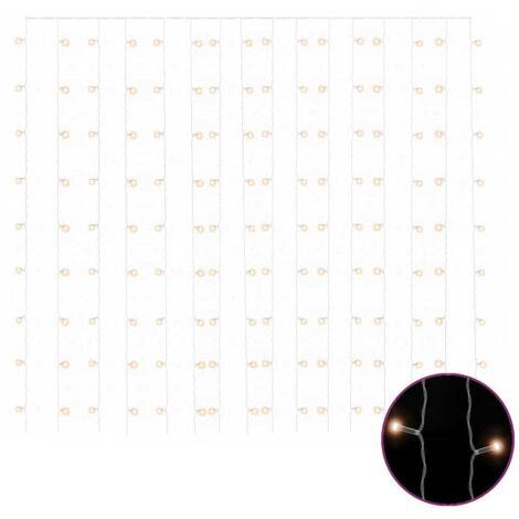 Rideaux lumineux à LED 3x3 m 300 LED Blanc chaud 8 fonctions CFW65326