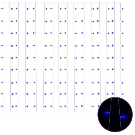Rideaux lumineux à LED 3x3 m 300 LED Bleu 8 fonctions CFW65328