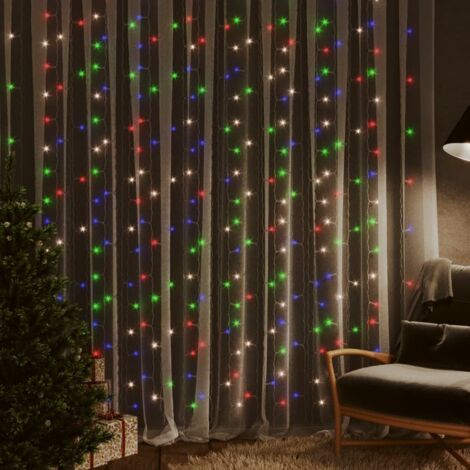 Rideaux lumineux à LED 3x3 m 300 LED Multicolore 8 fonctions vidaXL