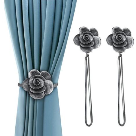 Rideaux magnétiques en résine, style vintage, en forme de fleur, avec corde.