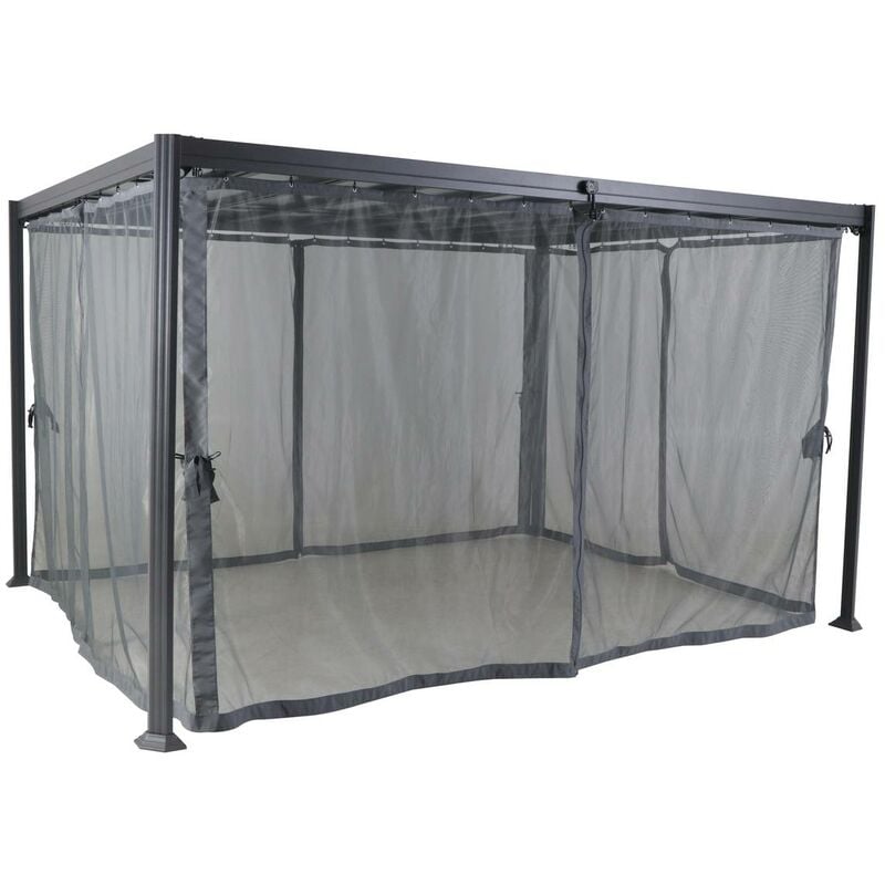 Moustiquaire de pergola Belize ardoise en polyester - Hespéride
