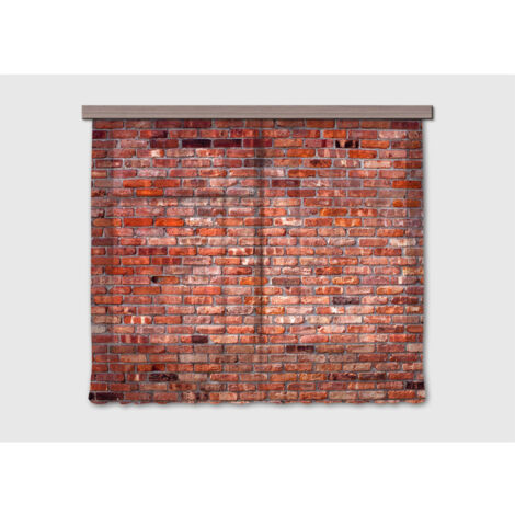 Rideaux mur de briques - 2 pièces - L180 cm x H 160cm - Multicolor