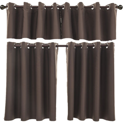 Rideaux Occultants 52x36 Pouces Gris Foncé Lavables pour Chambre