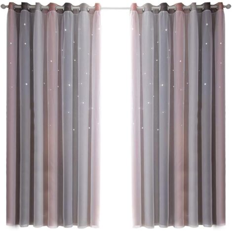 Rideaux occultants 53'L x 63'H – Isolation thermique et insonorisation – Motif chic – 100% polyester – Pour chambres à coucher