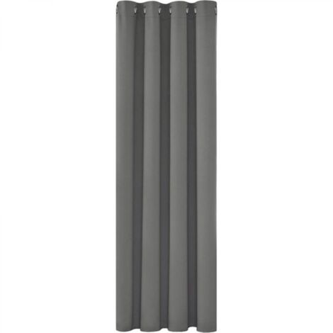Rideaux occultants à isolation thermique, anti-froid, 132 x 214 cm (largeur x hauteur), pour salon et chambre, design moderne avec œillets, gris clair, 1 pièce
