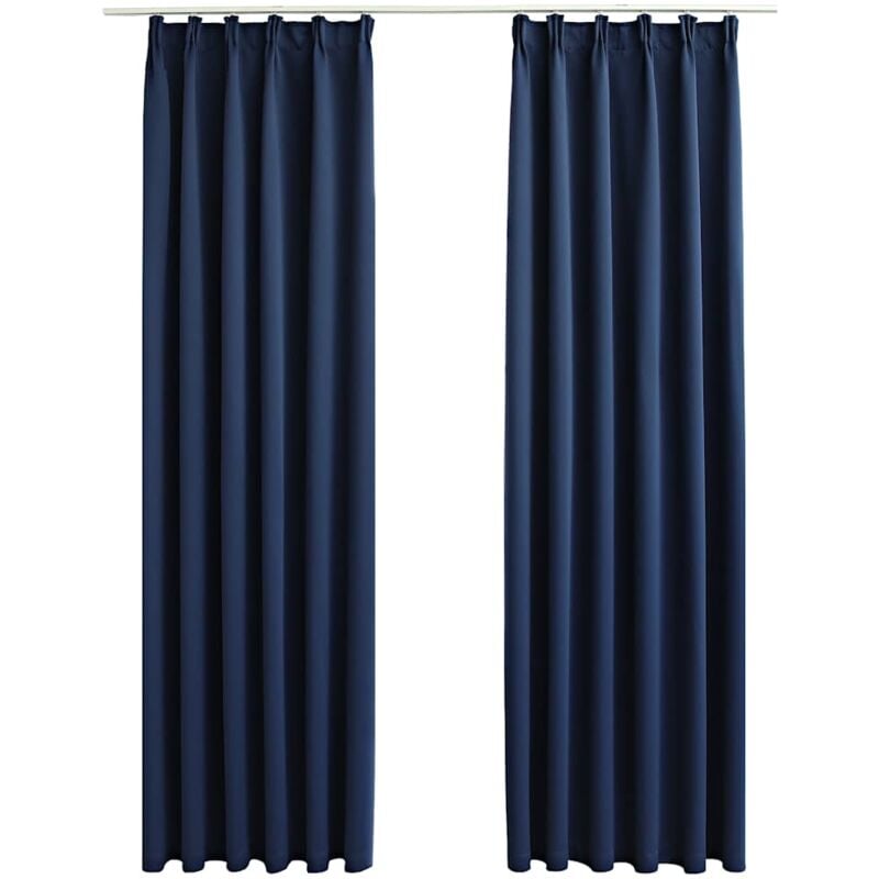 Vidaxl - Rideaux occultants avec crochets 2 pcs Bleu 140x175 cm