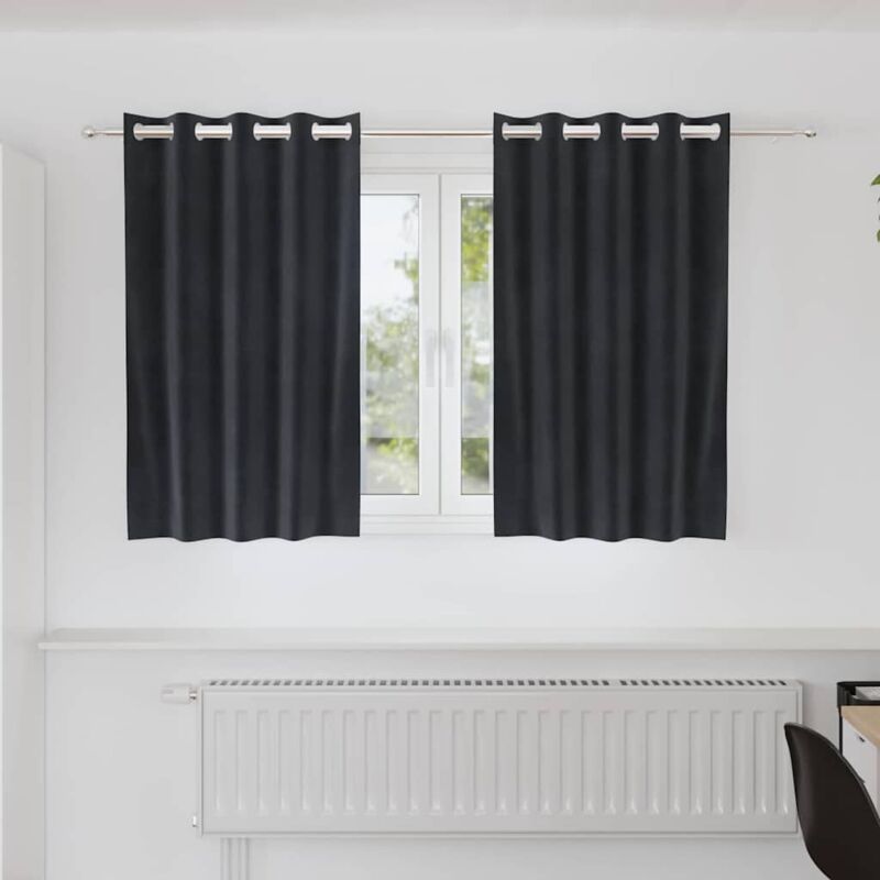 vidaXL Rideaux 2 pc Gris foncé 140 x 140 cm Velours