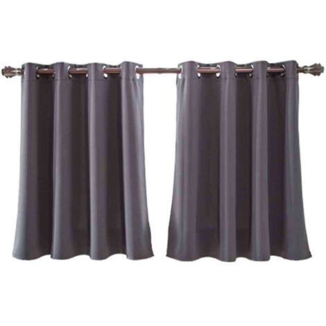 Rideaux Occultants Courts pour Chambre - Longueur Ajustable à Poche pour Tringle - Isolants Thermiques - pour Cuisine/Sous-sol/Salle de Bain - 29x36 Pouces (74x91cm)
