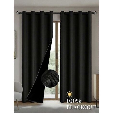 Rideaux occultants gris avec doublure isolante pour salon, chambre, cuisine et décoration intérieure