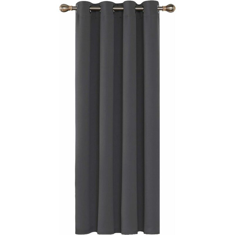 Ymyny - Rideaux Occultants Isolant Thermique, 140x240 cm (Largeur x Hauteur), Rideaux pour Salon et Chambre, Design Moderne à Oeillets, Gris Foncé,