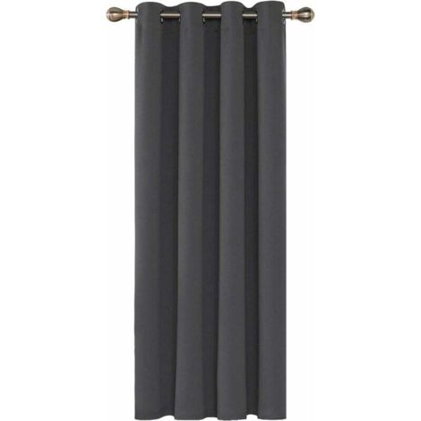 Rideaux Occultants Isolant Thermique, 140x240 CM (Largeur x Hauteur), Rideaux pour Salon et Chambre, Design Moderne à Oeillets, Gris Foncé, 1Pièces