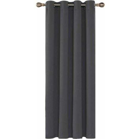 Rideaux Occultants Isolant Thermique, 140x240 CM (Largeur x Hauteur), Rideaux pour Salon et Chambre, Design Moderne à Oeillets, Gris Foncé, 1Pièces