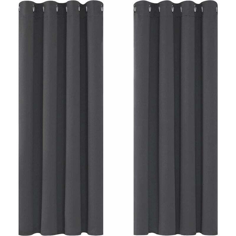 Largeight - Rideaux Occultants Isolant Thermique Anti Froid, 117x138 cm (Largeur x Hauteur), Design Moderne à Oeillets, Rideaux pour Salon et