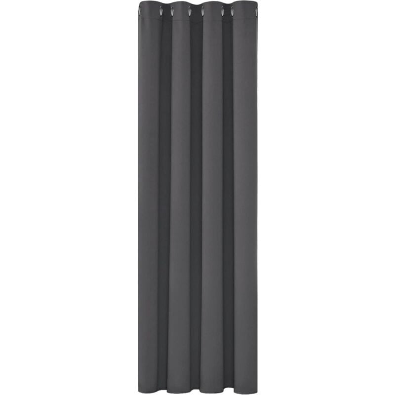 Ikodm - Rideaux Occultants Isolant Thermique Anti Froid, 150200 cm Design Moderne à Oeillets, Gris Foncé, 1Pièces