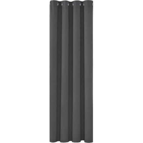 SHINING HOUSE Rideaux Occultants Isolant Thermique Anti Froid, 150200 CM Design Moderne à Oeillets, Gris Foncé, 1Pièces