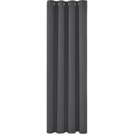 Rideaux Occultants Isolant Thermique Anti Froid, 150200 CM Design Moderne à Oeillets, Gris Foncé, 1Pièces