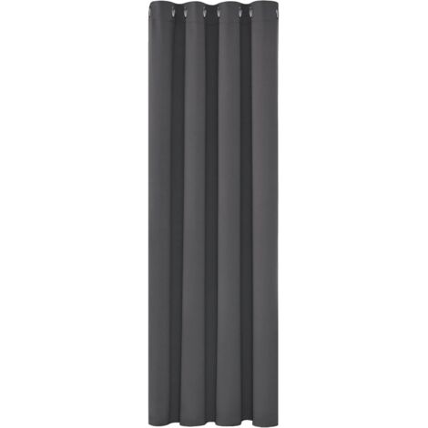 Rideaux Occultants Isolant Thermique Anti Froid, 150200 CM Design Moderne à Oeillets, Gris Foncé, 1Pièces