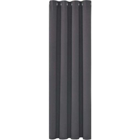 Rideaux Occultants Isolant Thermique Anti Froid, 150200 CM Design Moderne à Oeillets, Gris Foncé, 1Pièces
