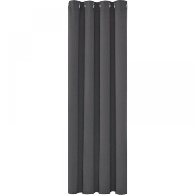 Rideaux Occultants Isolant Thermique Anti Froid, 150x200 cm Design Moderne à Oeillets, Gris Foncé, 1Pièces