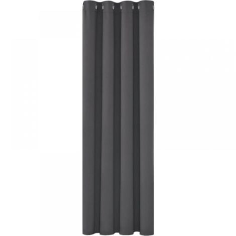 Rideaux Occultants Isolant Thermique Anti Froid, 150x200 CM Design Moderne à Oeillets, Gris Foncé, 1Pièces