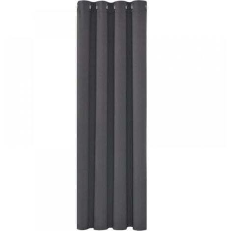 Rideaux Occultants Isolant Thermique Anti Froid, 150x200 CM Design Moderne à Oeillets, Gris Foncé, 1Pièces