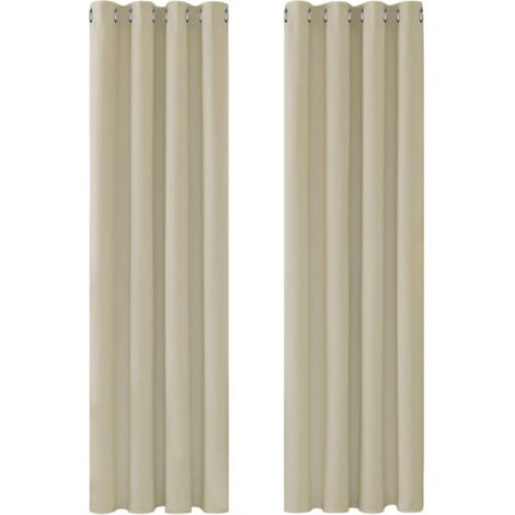 Rideaux occultants isolants thermiques 132x160 cm – 100% polyester – Design moderne à œillets – Pour confort thermique et obscurité
