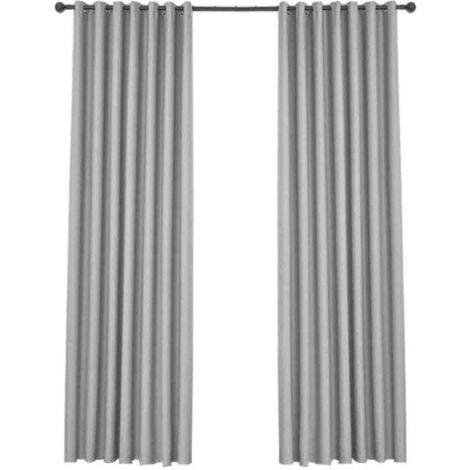 Rideaux Occultants Isolants Thermiques - Design Moderne à Oeillets - Gris Clair 132x240 cm