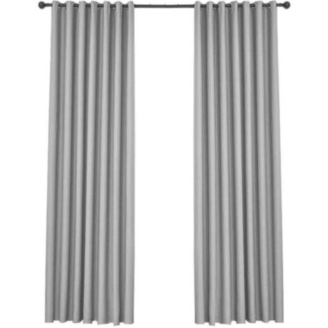 Rideaux Occultants Isolants Thermiques - Design Moderne à Oeillets - Gris Clair 132x240 cm