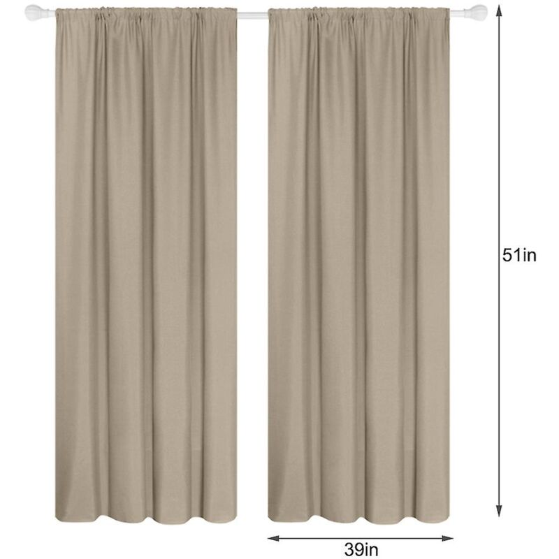 Feiyue - Rideaux occultants Mi 2 panneaux modernes, occultants, isolation thermique, œillets, pour chambre à coucher, salon, 39 x 51 pouces