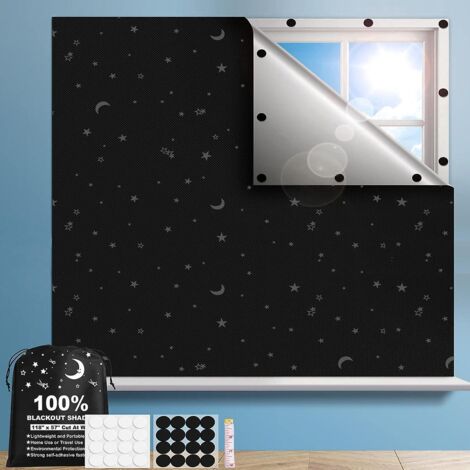 rideaux Occultants Portables 100 145cm (noir + Toile) Rideaux Occultants Pour Fentre De Voyage Couverture De Fentre Occultante Temporaire Amovib
