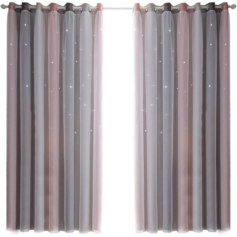 Yzmrbdqc - Rideaux occultants pour chambre à coucher, rideaux insonorisés, isolation thermique, rideaux opaques avec motif (53'W x 63'H (134 x