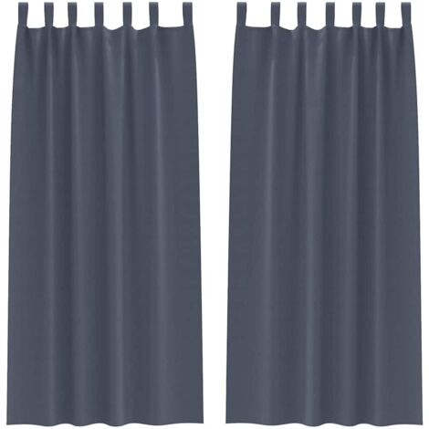 Rideaux occultants,Rideaux anti-lumière avec des rideaux Anthracite Polyester CFW11652