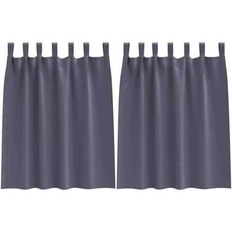 Rideaux occultants,Rideaux anti-lumière avec des rideaux Anthracite Polyester CFW16270