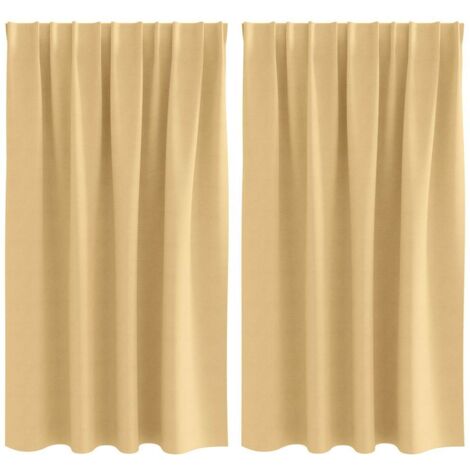 Rideaux occultants,Rideaux anti-lumière avec des rideaux Beige Polyester CFW40789
