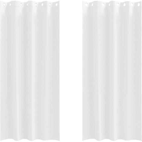 Rideaux occultants,Rideaux anti-lumière avec des rideaux Blanc pur Polyester CFW44322