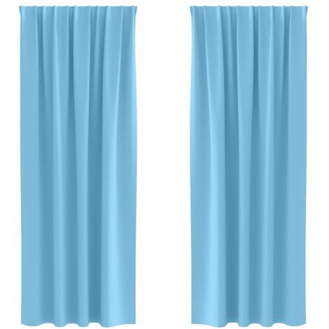 Rideaux occultants，Rideaux anti-lumière avec des rideaux Bleu clair Polyester CFW54332
